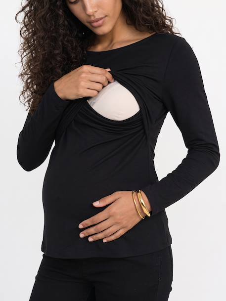 Maternity and nursing T-shirt black - vertbaudet enfant 
