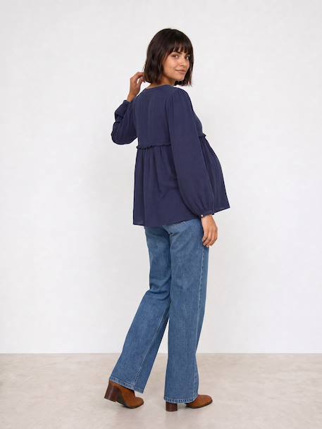 Maternity and nursing shirt slate blue - vertbaudet enfant 