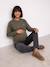 Sweat grossesse et allaitement khaki - vertbaudet enfant 