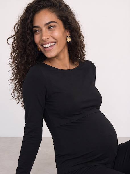 T-shirt grossesse et allaitement noir - vertbaudet enfant 