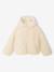 Hooded Jacket in Sherpa with Leopard Print for Girls ecru+printed brown - vertbaudet enfant 