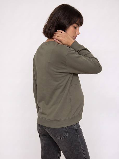 Sweat grossesse et allaitement khaki - vertbaudet enfant 