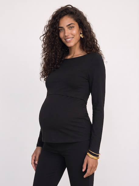 Maternity and nursing T-shirt black - vertbaudet enfant 