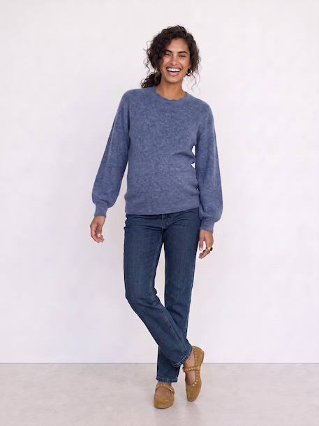 Maternity pointelle knit jumper blue - vertbaudet enfant 