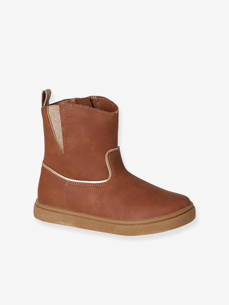Zip-up boots for girls brown - vertbaudet enfant 