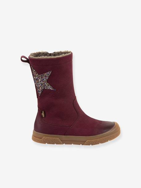 Filles Bottes PULSE TEX STAR BOOTS WOOL Froddo bordeaux+noir - vertbaudet enfant 