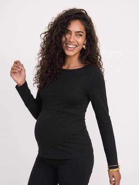 Maternity and nursing T-shirt black - vertbaudet enfant 
