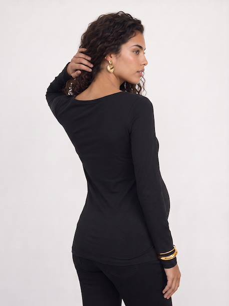 T-shirt grossesse et allaitement noir - vertbaudet enfant 