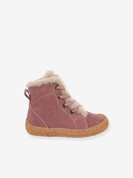 Bottes enfants MINNI SUEDE LACES Froddo caramel+vieux rose - vertbaudet enfant 