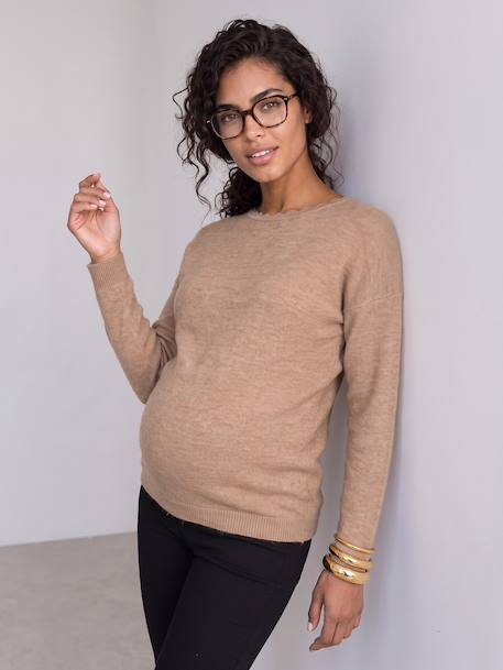 Pull devant/dos grossesse et allaitement beige+Blanc - vertbaudet enfant 