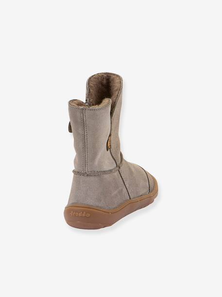 Bottes pieds nus enfants BAREFOOT TEX SUEDE Froddo bordeaux+gris+noir+or - vertbaudet enfant 