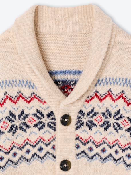 Gilet col châle garçon écru chiné - vertbaudet enfant 