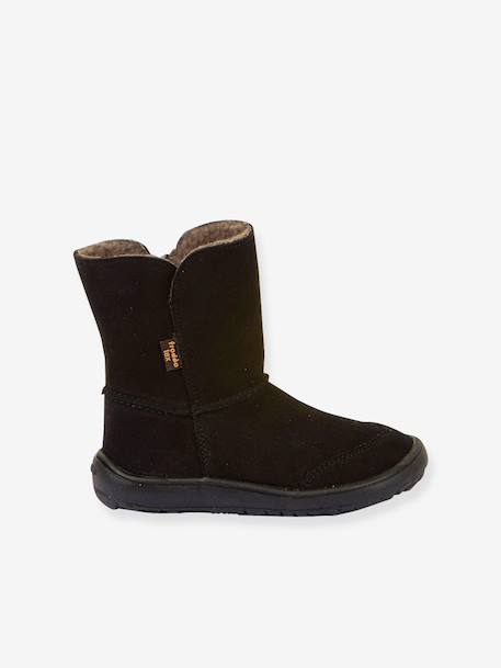 Barefoot TEX SUEDE FRODDO children's boots black+bordeaux red+gold+grey - vertbaudet enfant 