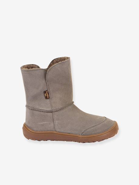Bottes pieds nus enfants BAREFOOT TEX SUEDE Froddo bordeaux+gris+noir+or - vertbaudet enfant 