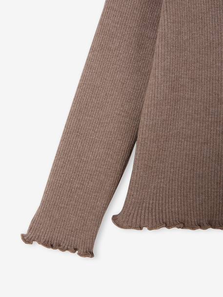 Knitted roll-neck top for girls plum+taupe - vertbaudet enfant 