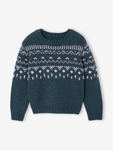 Jacquard jumper for boys green - vertbaudet enfant 