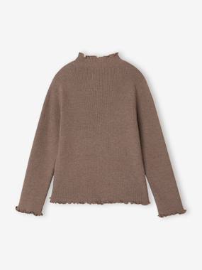 -Knitted roll-neck top for girls