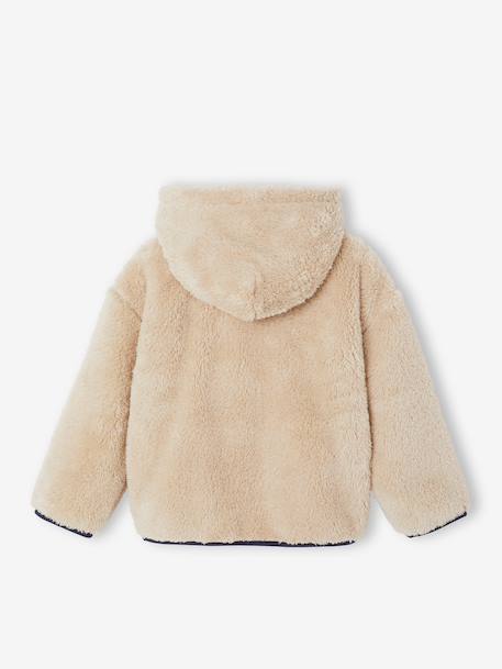 Hooded fleece sweatshirt for boys white - vertbaudet enfant 