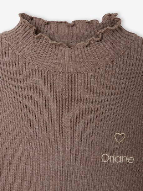 Knitted roll-neck top for girls plum+taupe - vertbaudet enfant 