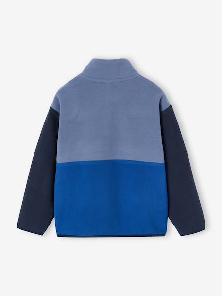 Sweat polaire garçon manches longues bleu+vert - vertbaudet enfant 