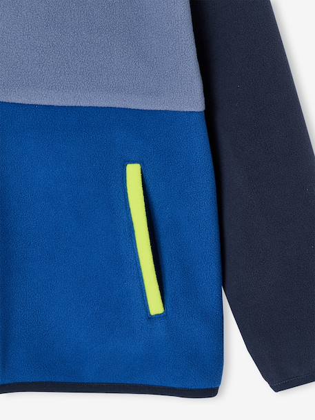 Long-Sleeved Fleece Sweatshirt for Boys blue+green - vertbaudet enfant 