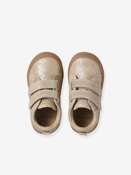 Soft Leather Ankle Boots for Babies, Designed for First Steps bronze+gold+golden yellow+mauve+old rose+printed beige+printed blue+printed green+printed pink+rose+rosy+set pink+turquoise - vertbaudet enfant 