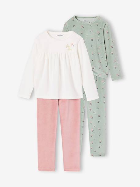 Pack of 2 pyjamas for girls old rose - vertbaudet enfant 