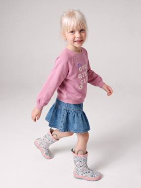 Jupe denim fille volantée - vertbaudet enfant -Jupe denim fille volantée