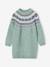 Jacquard knit dress with long sleeves for girls camel+rosy+sage green - vertbaudet enfant 