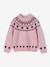 Knitted jumper Jacquard with long sleeves for girls pale pink+sage green - vertbaudet enfant 