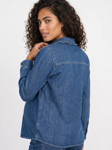 Maternity and nursing shirt medium blue - vertbaudet enfant 