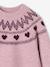 Knitted jumper Jacquard with long sleeves for girls pale pink+sage green - vertbaudet enfant 