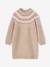 Jacquard knit dress with long sleeves for girls camel+rosy+sage green - vertbaudet enfant 