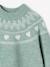 Pull fille manches longues col rond rose pâle+vert sauge - vertbaudet enfant 