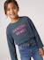 Long-sleeved T-shirt for girls green+ink blue+pale pink - vertbaudet enfant 