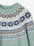 Jacquard knit dress with long sleeves for girls camel+rosy+sage green - vertbaudet enfant 