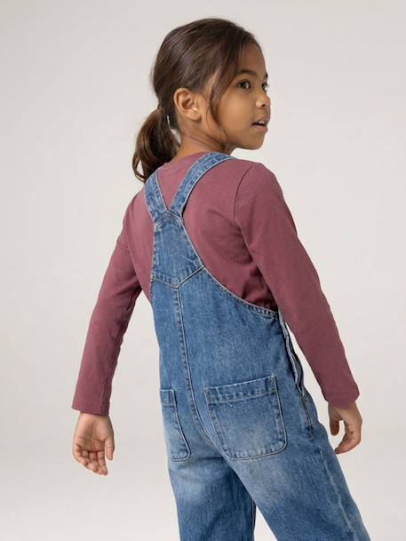 Wide-Leg Denim Dungarees for Girls black denim+denim grey+medium blue+stone - vertbaudet enfant 