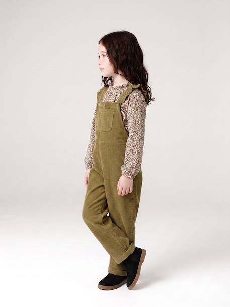 Fancy Top, Elasticated Ruffled Neckline, for Girls ecru+navy blue+vanilla - vertbaudet enfant 