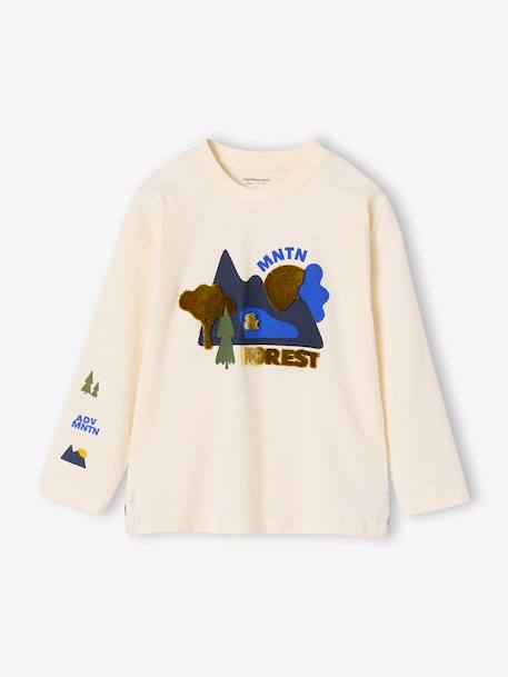 T-shirt manches longues garçon ecru - vertbaudet enfant 