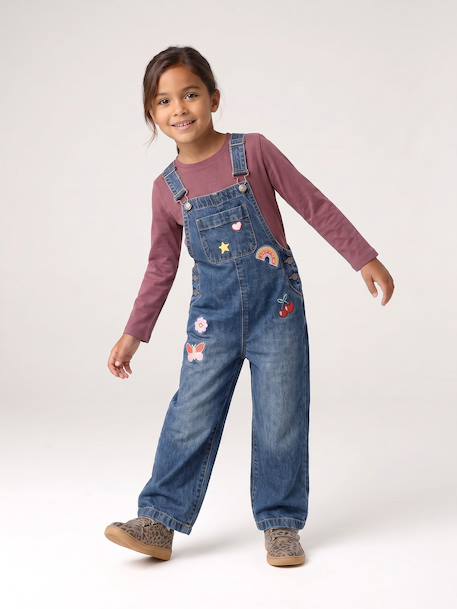T-shirt manches longues fille mauve+prune - vertbaudet enfant 