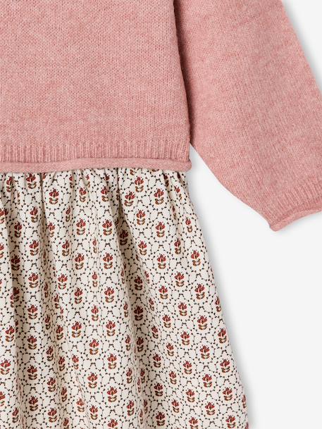 Robe 2 en 1 manches longues fille plum+rosy - vertbaudet enfant 