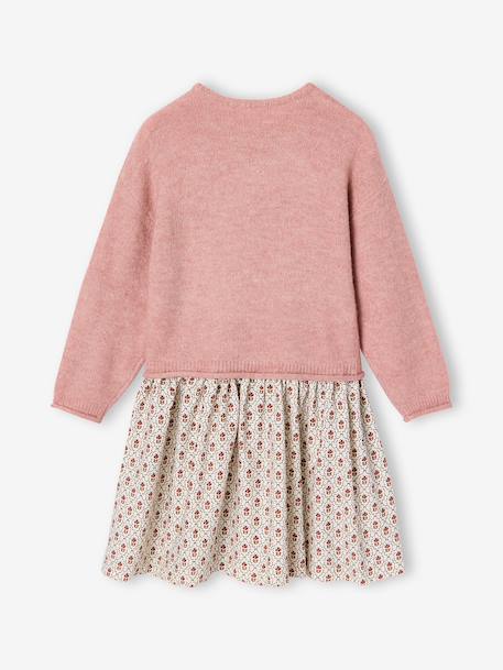 2-in-1 long-sleeved dress for girls plum+rosy - vertbaudet enfant 