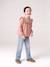 Chemise manches longues fille bleu ardoise+rose poudré+vanille - vertbaudet enfant 