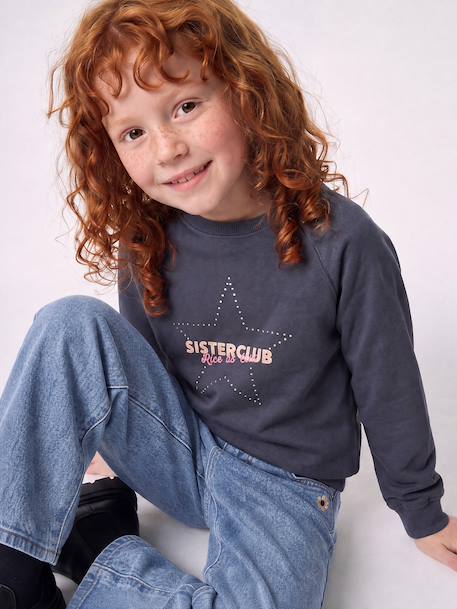 Long-sleeved T-shirt for girls ink blue+plum - vertbaudet enfant 