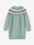 Jacquard knit dress with long sleeves for girls camel+rosy+sage green - vertbaudet enfant 