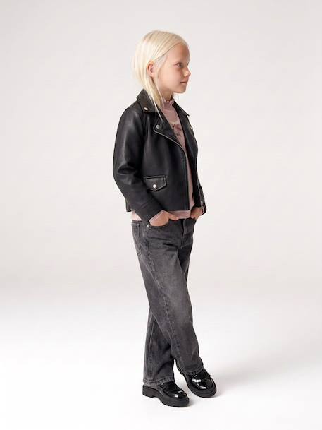 Biker jacket for girls black - vertbaudet enfant 