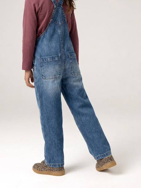 Wide-Leg Denim Dungarees for Girls black denim+denim grey+medium blue+stone - vertbaudet enfant 