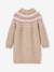 Jacquard knit dress with long sleeves for girls camel+rosy+sage green - vertbaudet enfant 