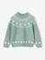 Knitted jumper Jacquard with long sleeves for girls pale pink+sage green - vertbaudet enfant 