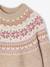 Jacquard knit dress with long sleeves for girls camel+rosy+sage green - vertbaudet enfant 